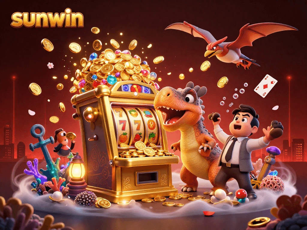Experience sunwin's thrilling jackpots with dinosaurs in a vibrant casino adventure!
