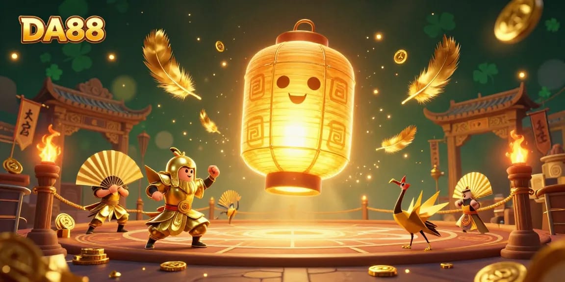 DA88 spirit illuminates a vibrant casino scene filled with luck symbols and dynamic game elements.