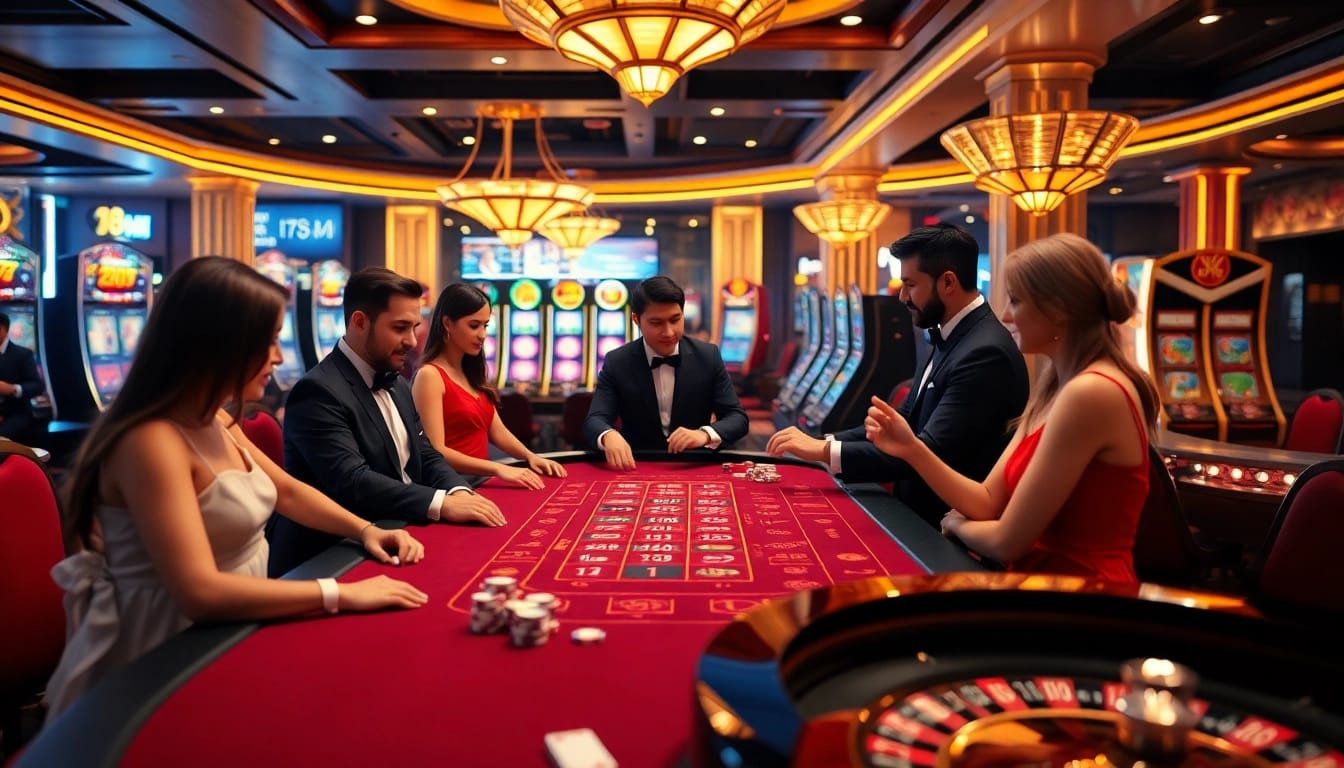 Players celebrating wins at an exciting casino table in 98WINS CO COM, highlighting a vibrant gaming atmosphere.