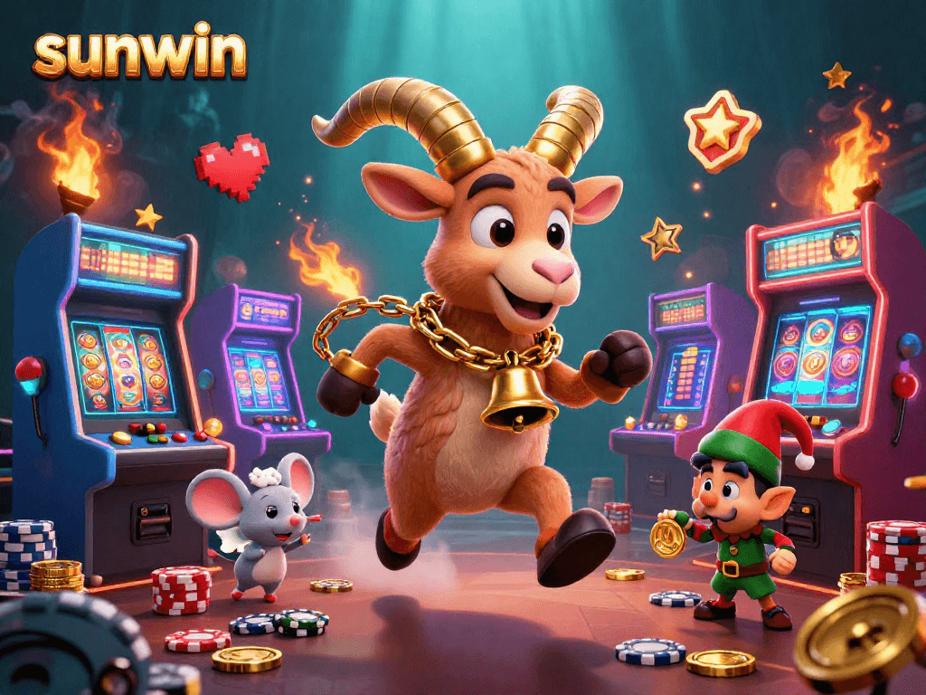 Experience the thrill of sunwin's festive casino with Krampus, angel mouse, and elf gremlins stealing fun.