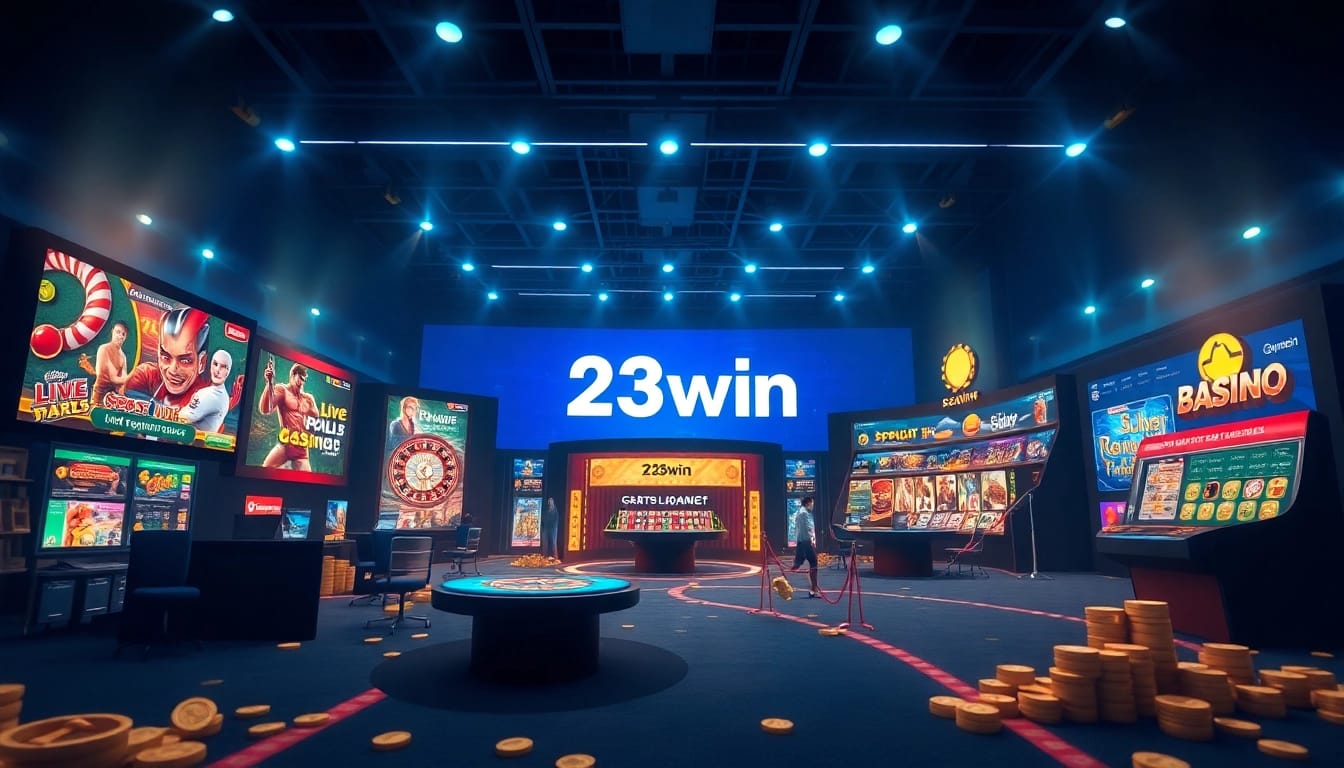 Experience the exciting gaming world of 23win at https://www.23win.world/ with vibrant gaming icons and a sleek interface.