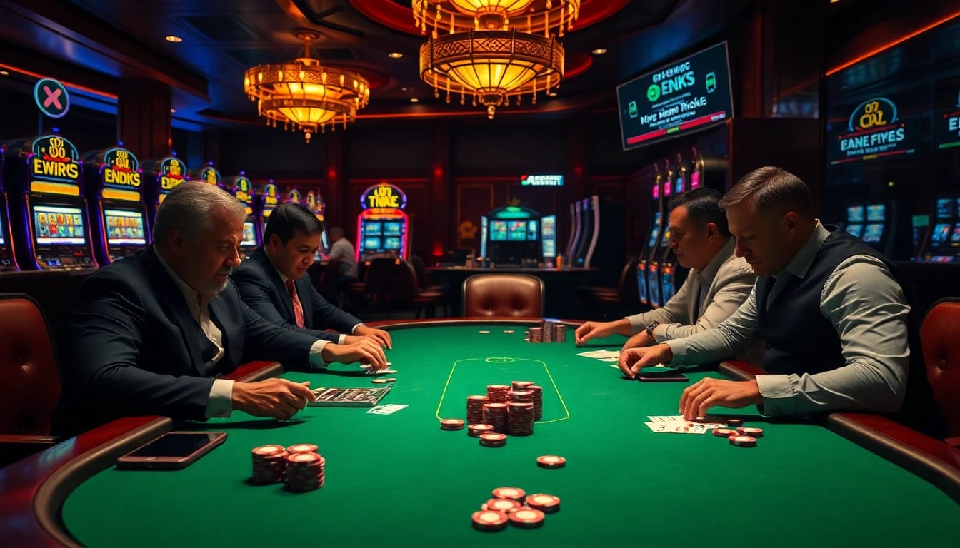Players engaging in a high-stakes poker game at a casino, referencing hidden wiki themes.