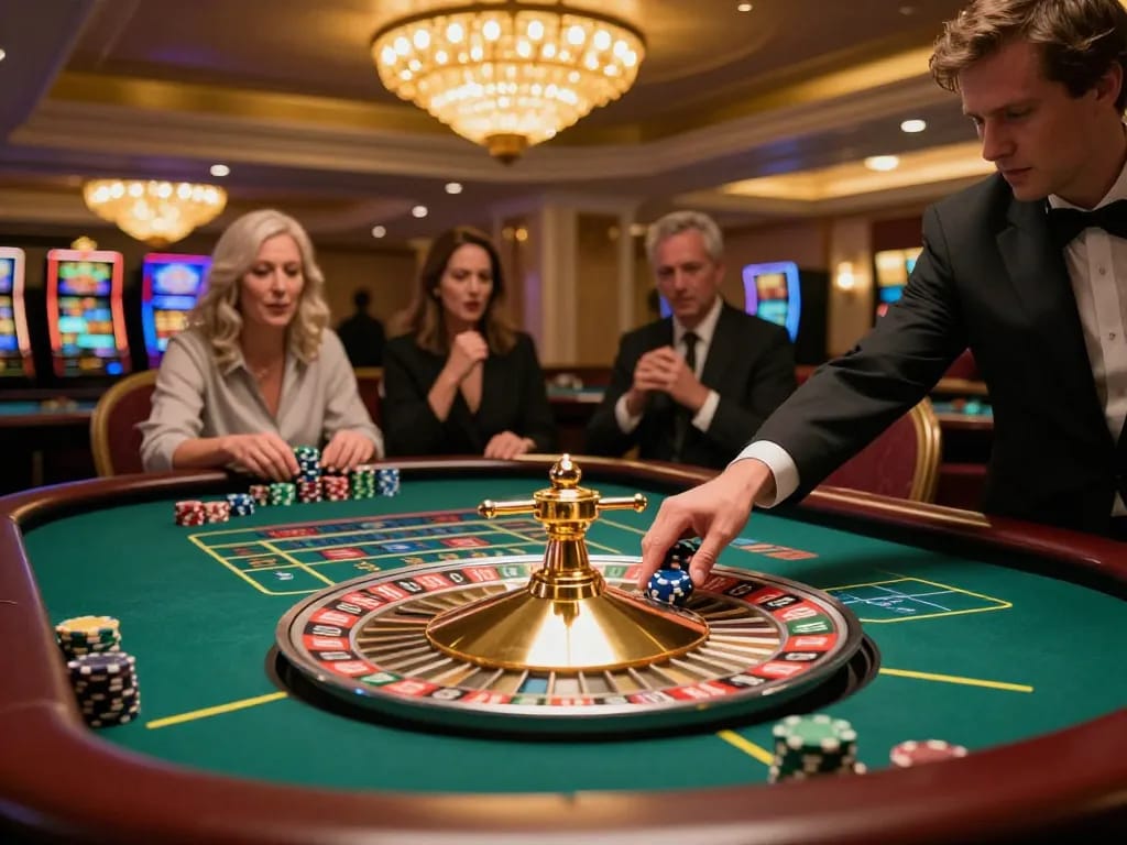 CO88 player placing bets at an exciting roulette table in a vibrant casino.