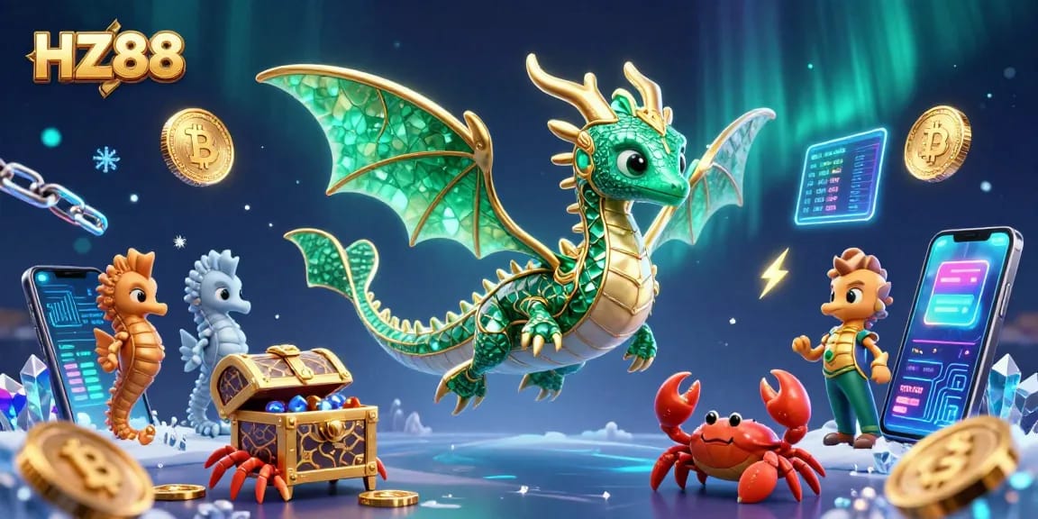 Experience top-notch gaming at HZ88 with a vibrant underwater scene featuring striking sea elements and crypto excitement.