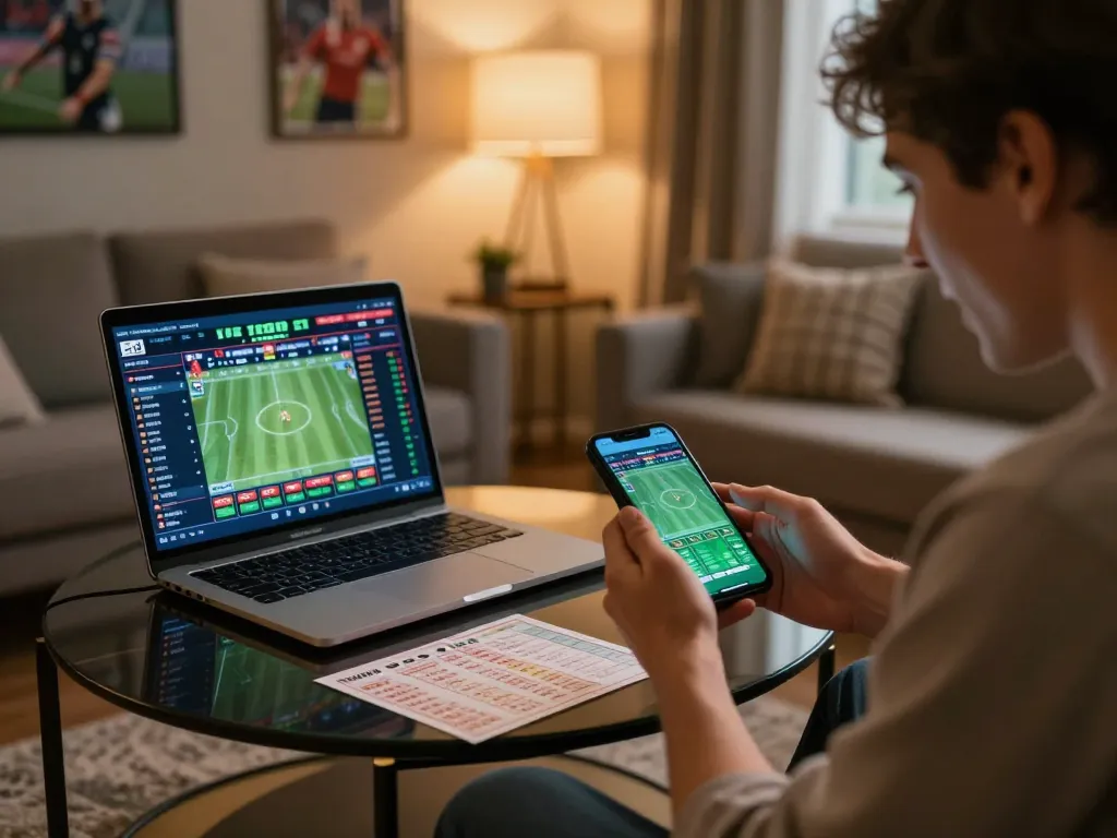 Experience thrilling sports betting with 28bets on a smartphone while analyzing statistics.
