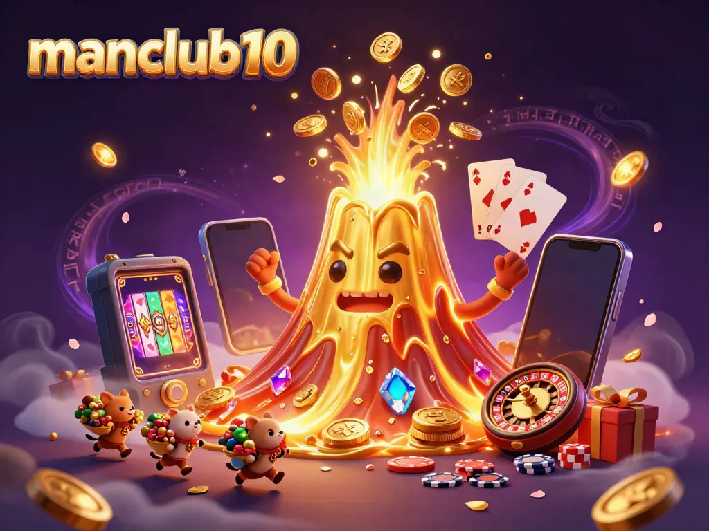 Experience thrilling wins with manclub10's vibrant gaming adventure filled with treasures and lively characters.