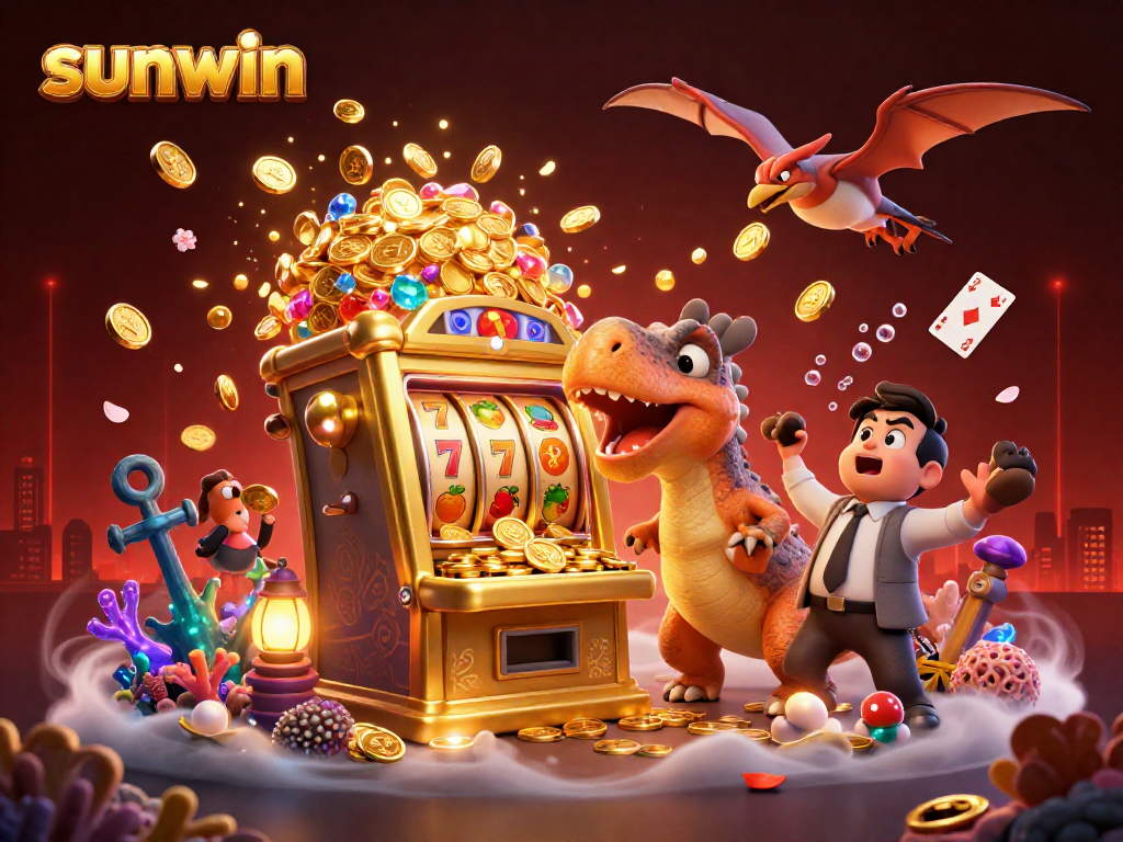 Experience sunwin's thrilling jackpots with dinosaurs in a vibrant casino adventure!