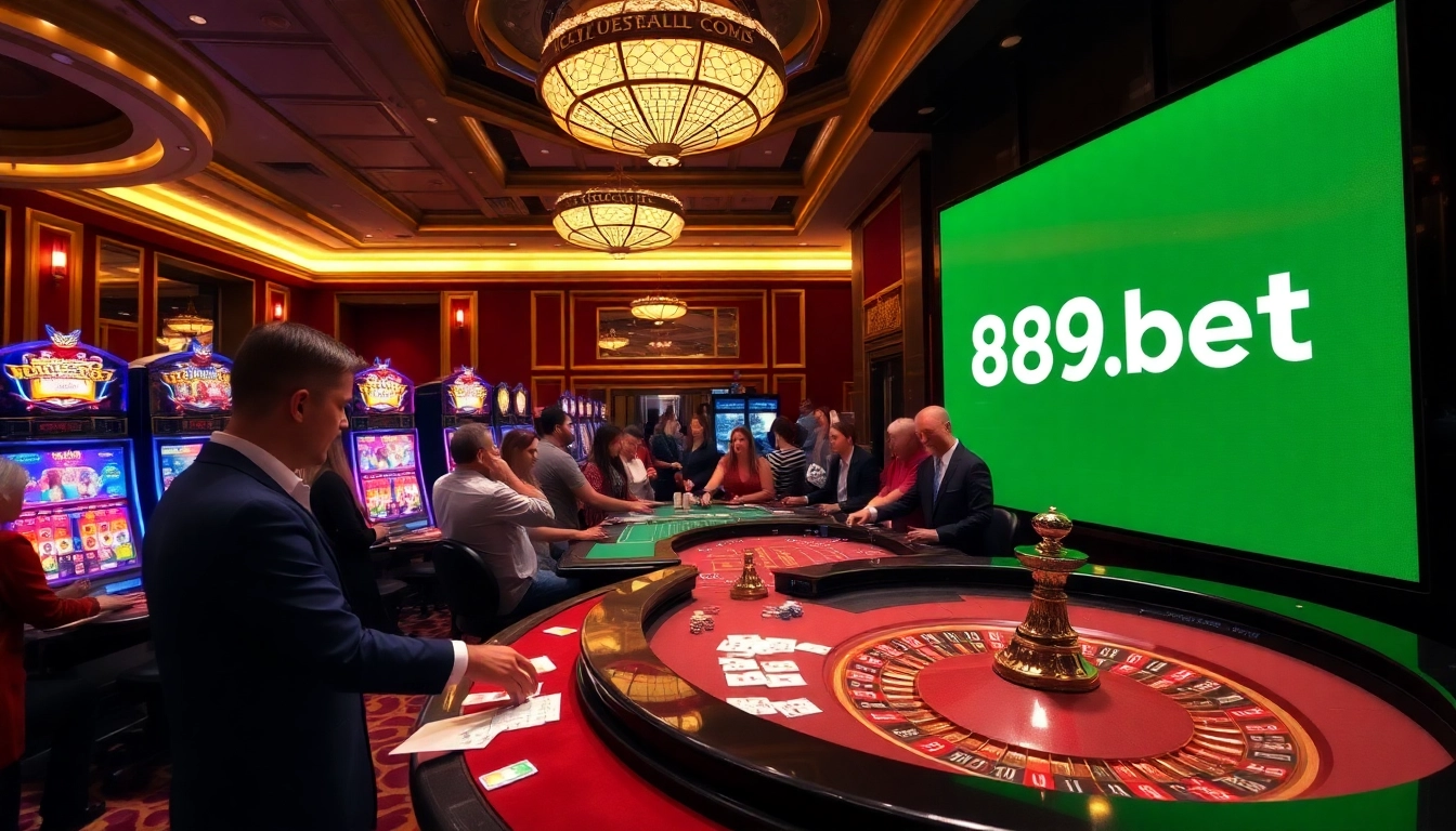 Players enjoying their bets at a luxury casino, featuring vibrant games from https://89bet.green/.