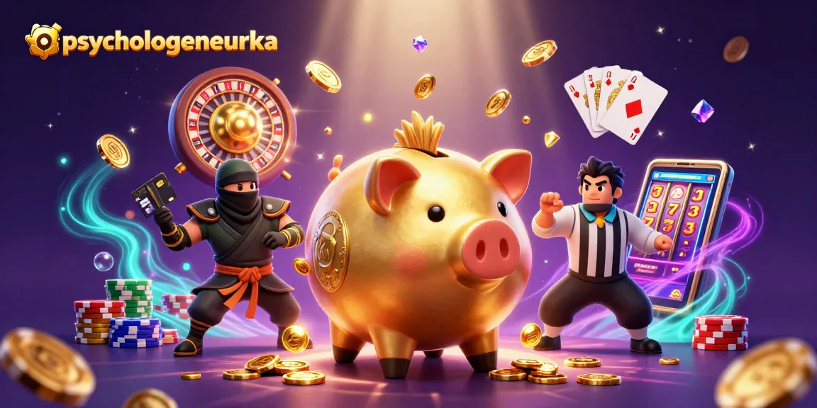 Spin the reels and win with psychologeneureka in a vibrant casino adventure illustration.