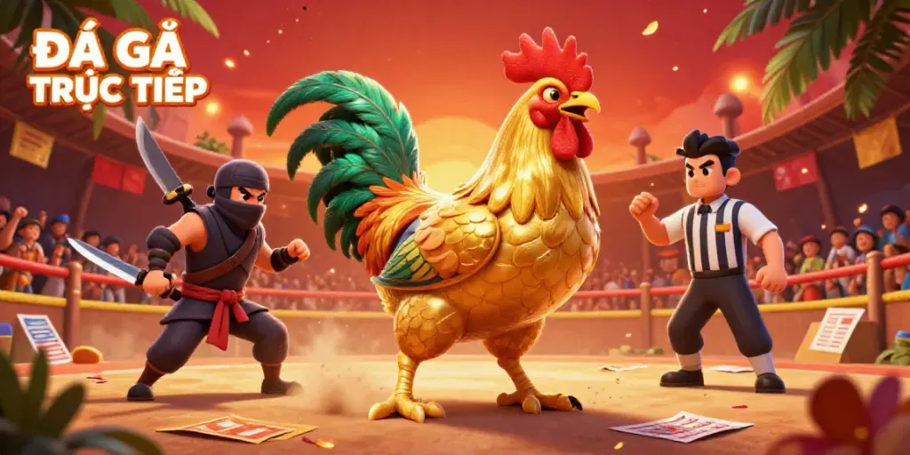 Experience intense ĐÁ GÀ TRỰC TIẾP action in a dynamic arena with vibrant characters.