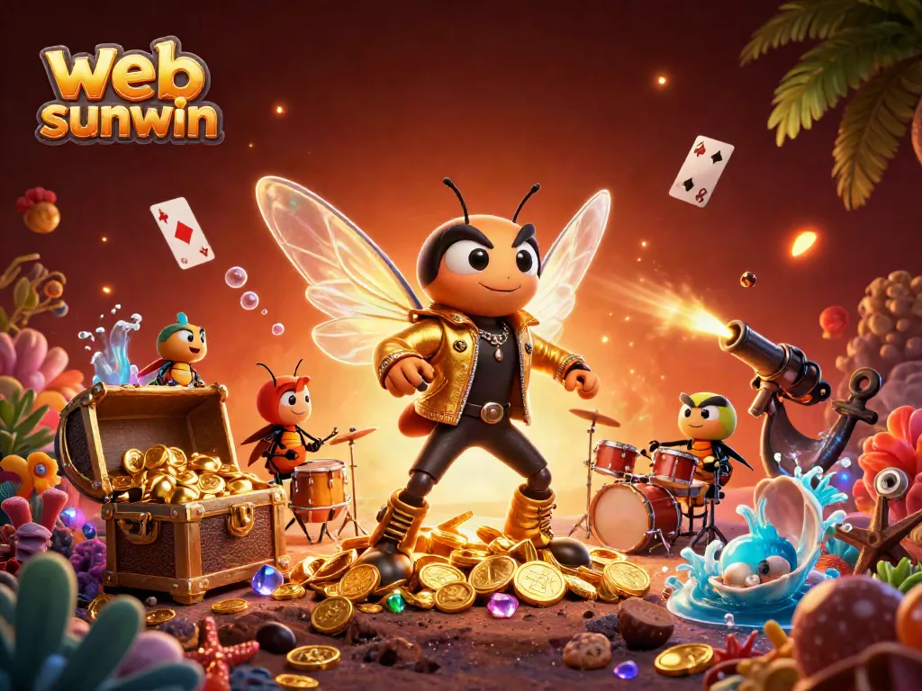 Experience the thrill of web sunwin with an electrifying 3D casino scene bursting with action and vibrant characters.