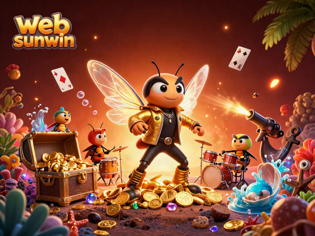 Experience the thrill of web sunwin with an electrifying 3D casino scene bursting with action and vibrant characters.