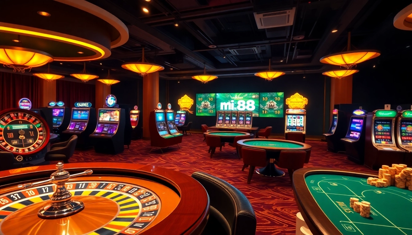 Engage with trang chủ mi88's thrilling gaming experience through vibrant casino visuals and lively interfaces.