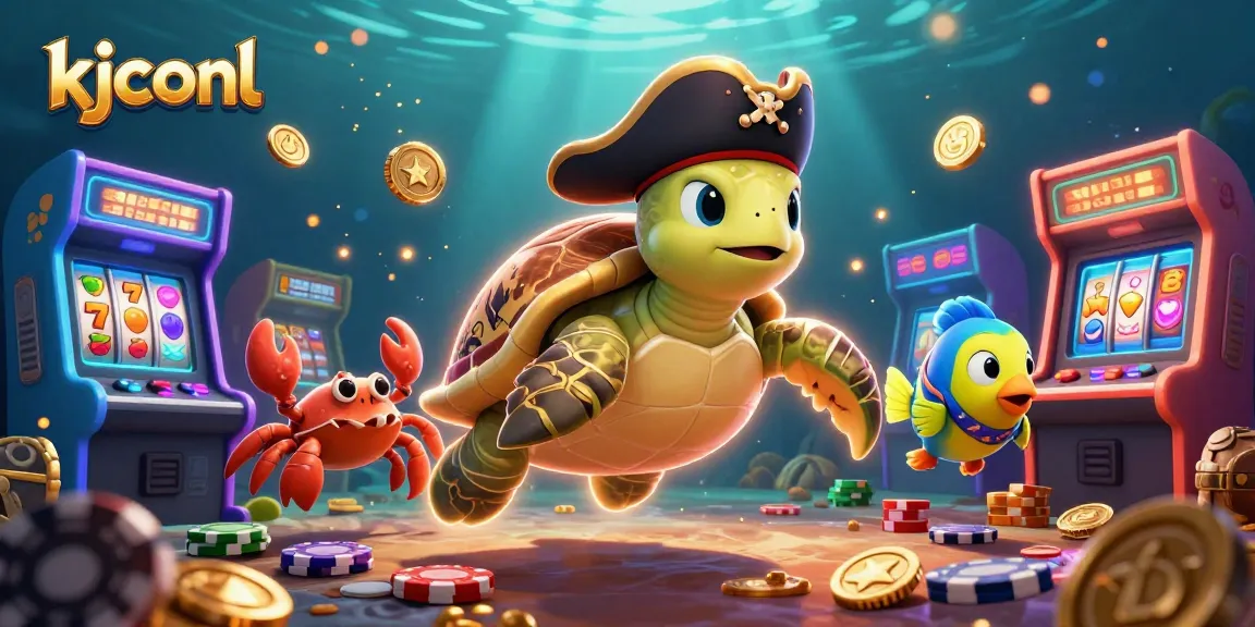Engage in thrilling slots at kjc onl with a vibrant underwater casino scene featuring dynamic characters.