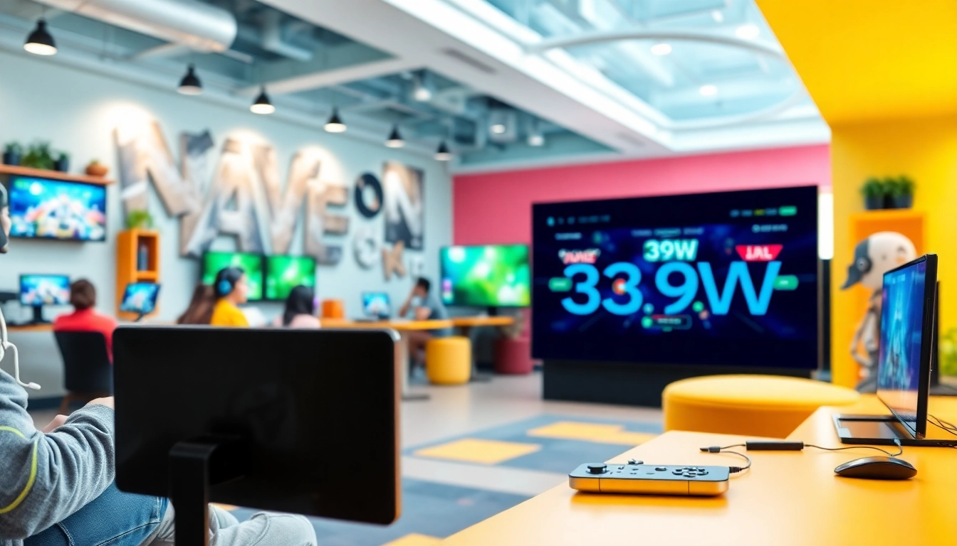A lively gaming experience on 399W showcasing casual games and creative interactions.