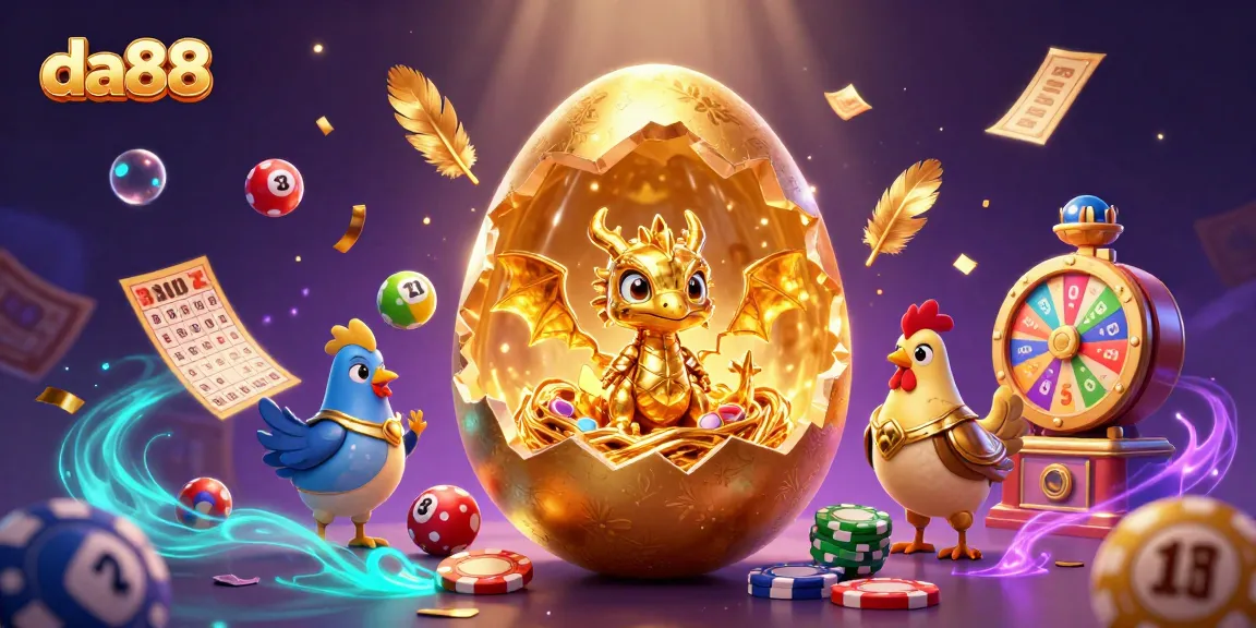 Experience thrilling da88 gameplay as a golden dragon emerges from a shimmering nest of poker chips.