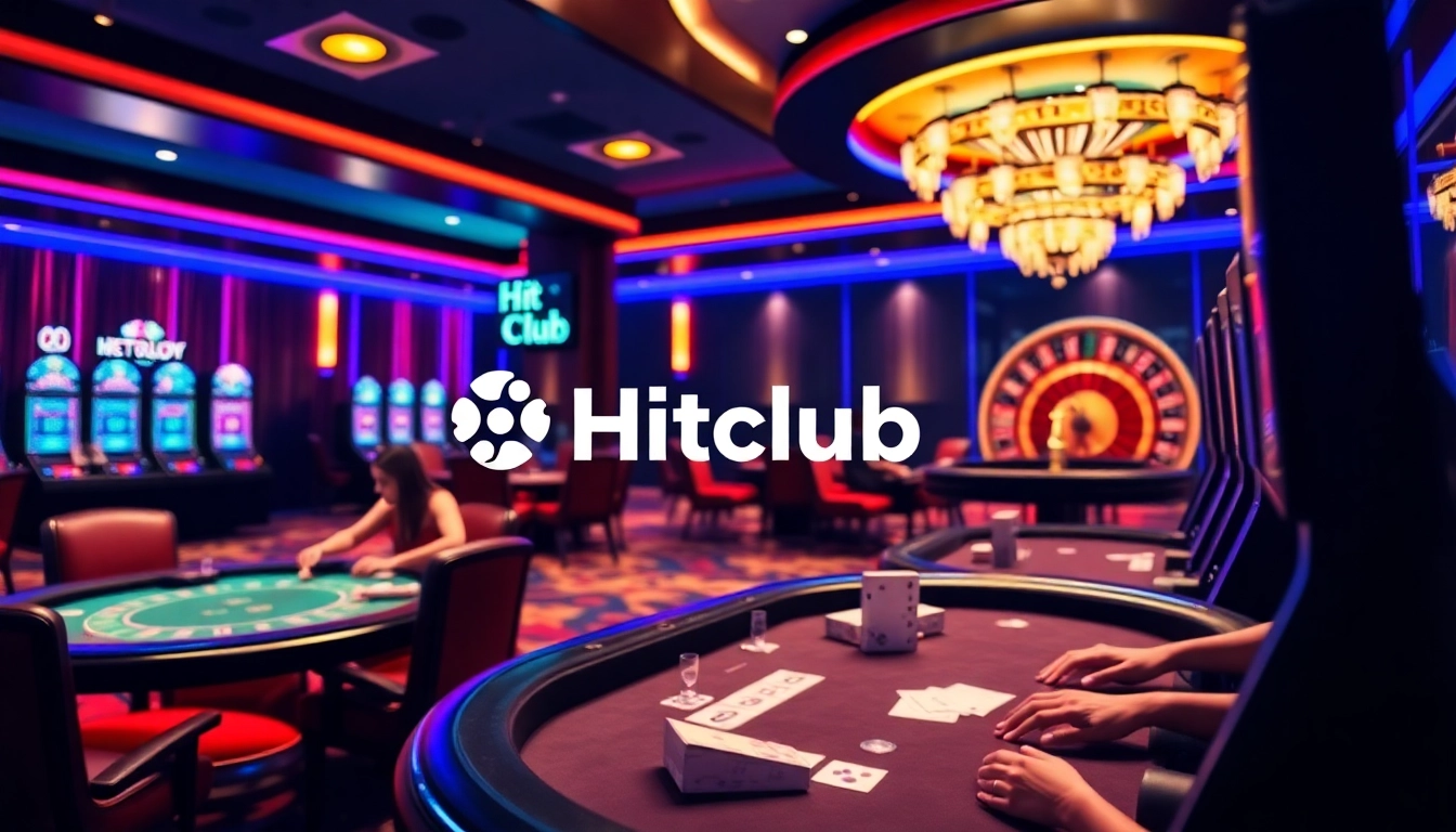 Hitclub players enjoying high-stakes poker with vibrant casino elements.