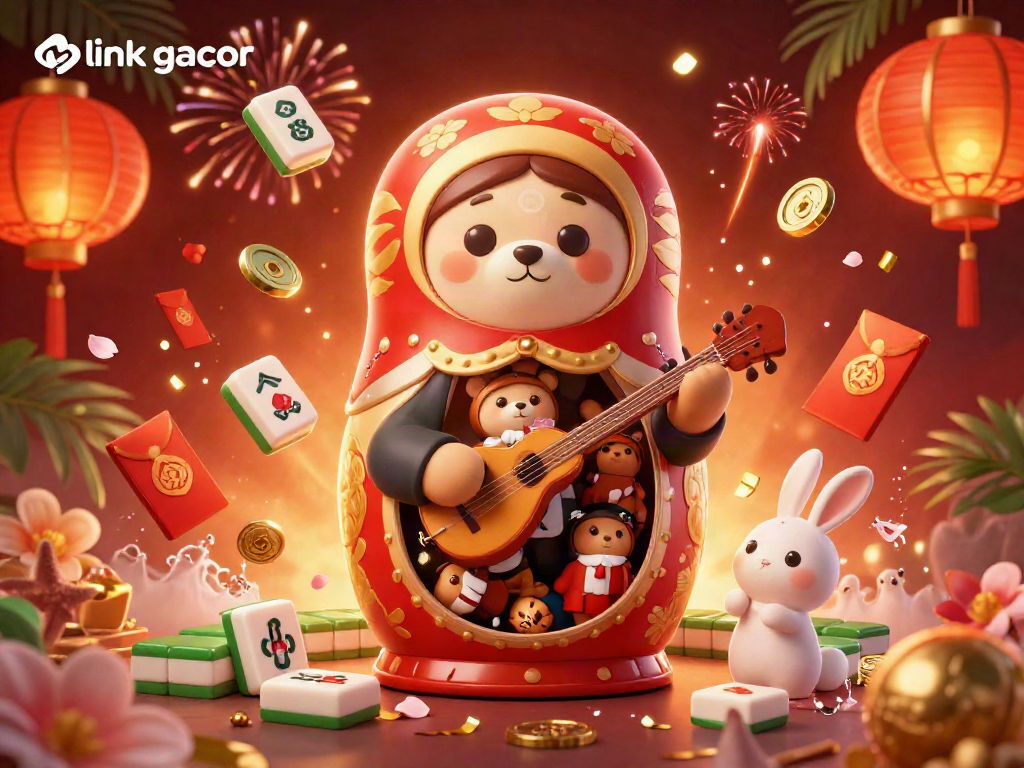 Engage with link gacor through vibrant slots, illustrated by a charming casino-themed scene.