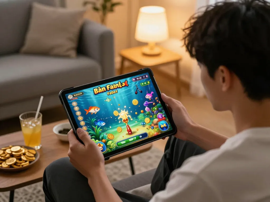 Bắn cá Fabet gaming experience with lively player interaction and colorful underwater visuals.