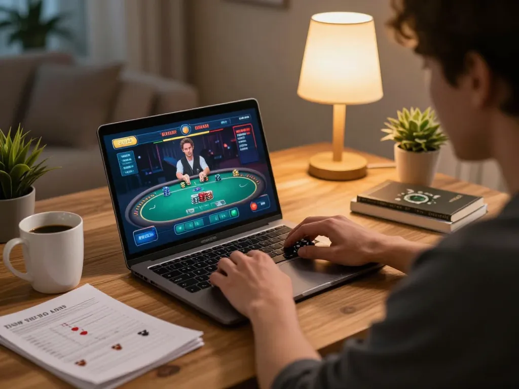 Experience thrilling gameplay with 13win poker at home, showcasing strategic decisions and engaging atmosphere.