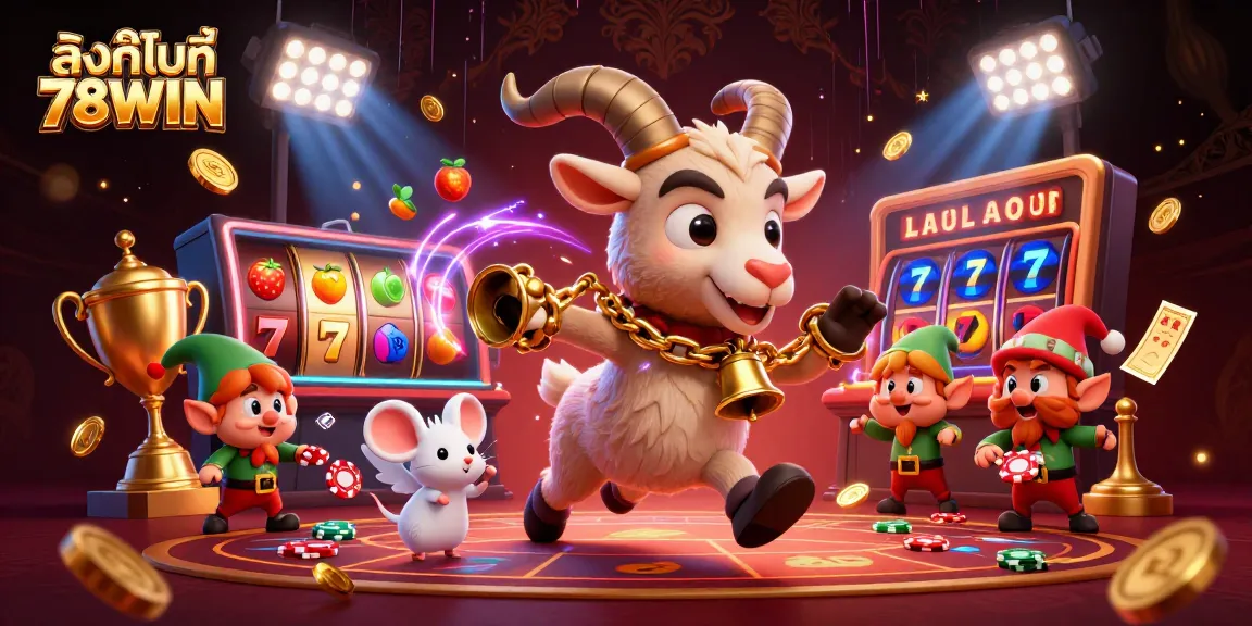 Experience thrilling gameplay at ลิงก์ไปที่ 78WIN with vibrant 3D elements illustrating casino adventures