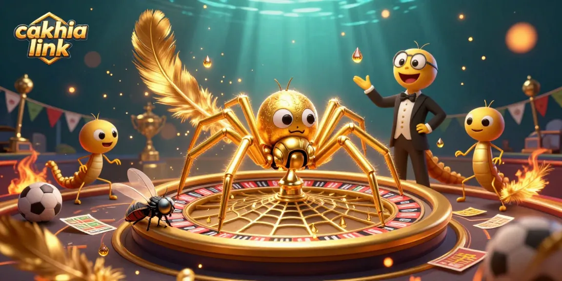Engage with cakhia link by placing bets in an animated gambling scene featuring a roulette wheel and lively characters.
