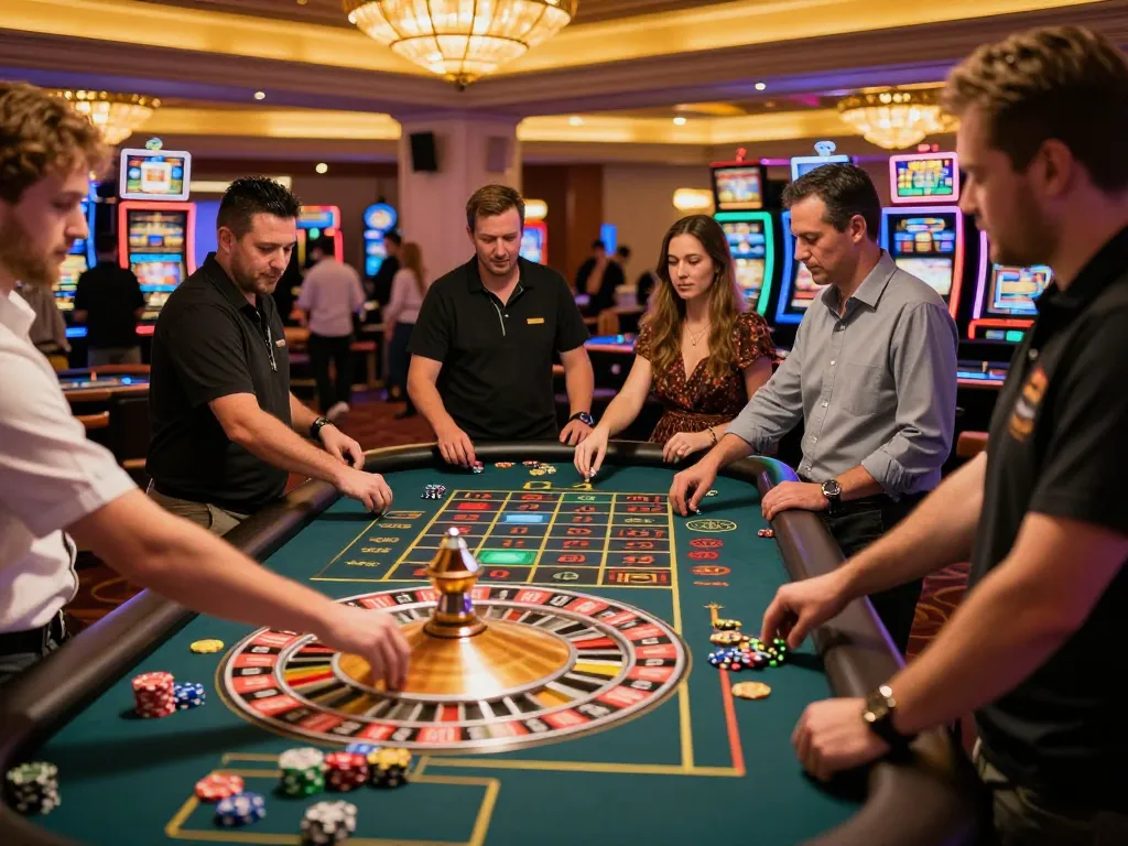 Players at the VK88 casino eagerly betting on a live roulette game, capturing the excitement of the moment.
