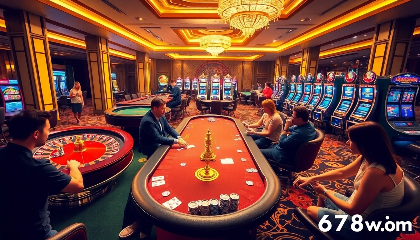Engage in thrilling gameplay at 678win.com with vibrant casino tables showcasing intense gambling action.