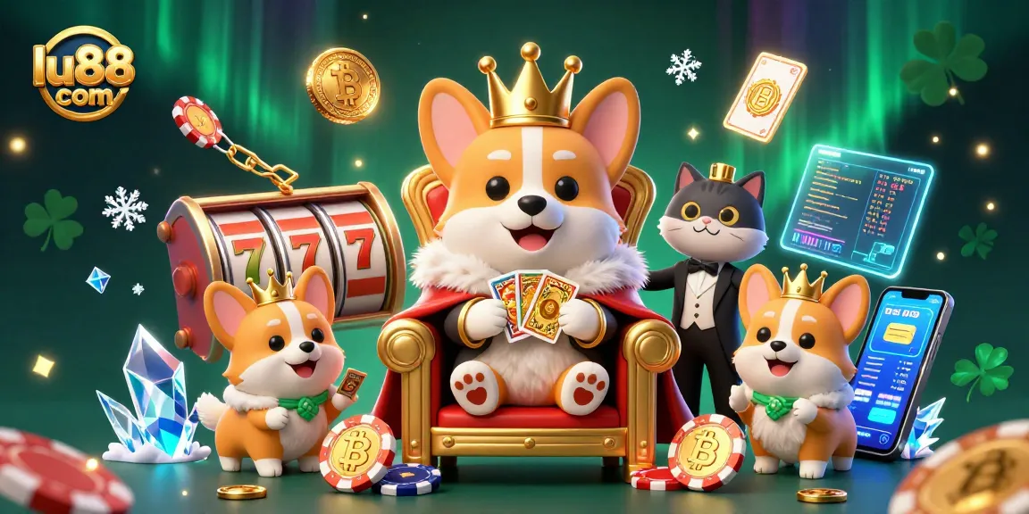 Come celebrate exciting games at lu88 com while winning big in slots with a royal corgi and friends.