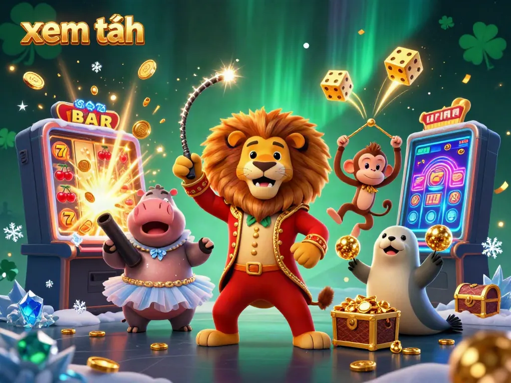Experience the excitement of gambling at Go88, with vibrant casino scene featuring colorful characters and elements, xem thêm for gaming fun!