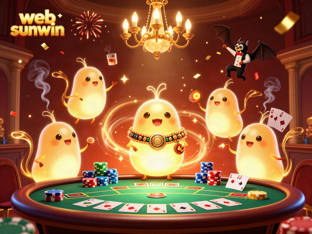 Experience thrilling action with web sunwin as glowworms bring a casino to life in vibrant colors.