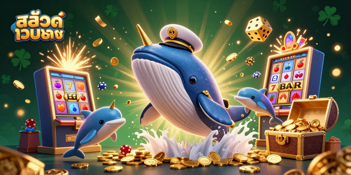 Experience the thrilling world of สล็อตเว็บตรง with a whale and friends in a jackpot scene!