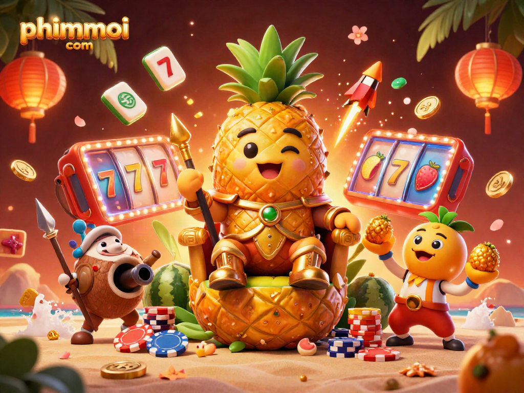 Experience the excitement with phimmoi com's vibrant casino action featuring a pineapple king and lively game elements.