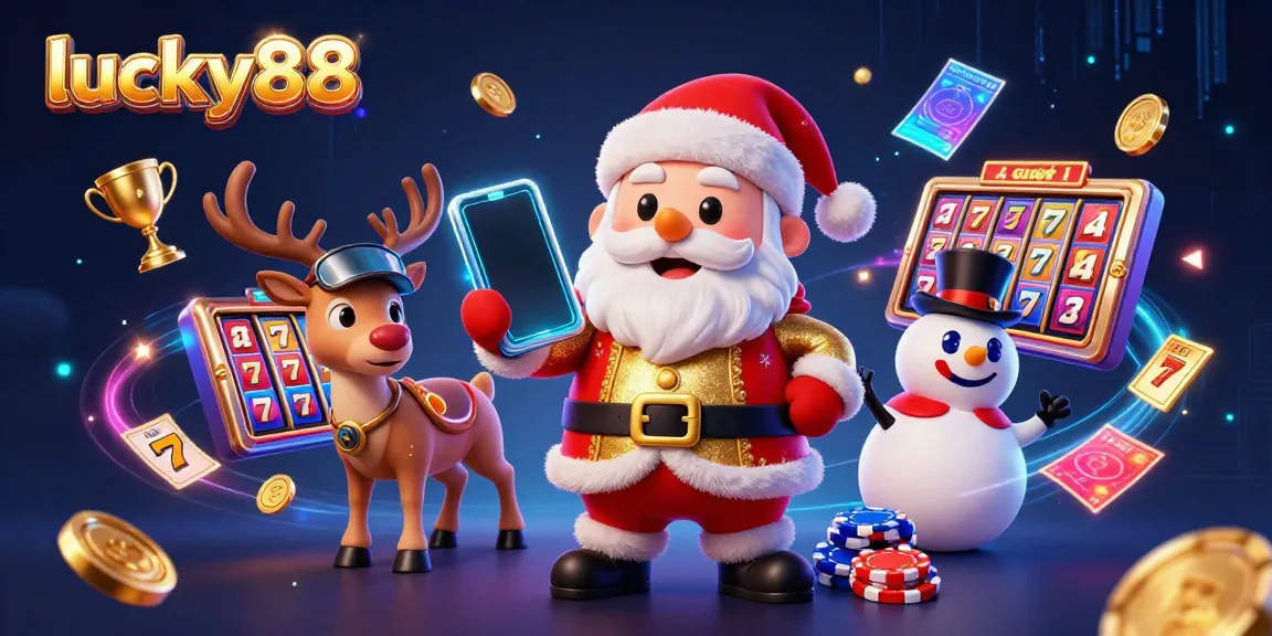 Experience jackpot excitement with lucky88 as festive characters play in a vibrant digital casino.