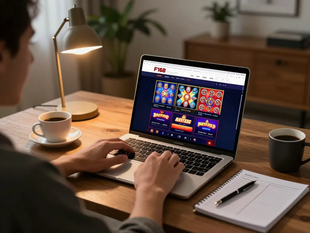 Experience F168 VIP gaming at home with vibrant online slots and strategic betting notes