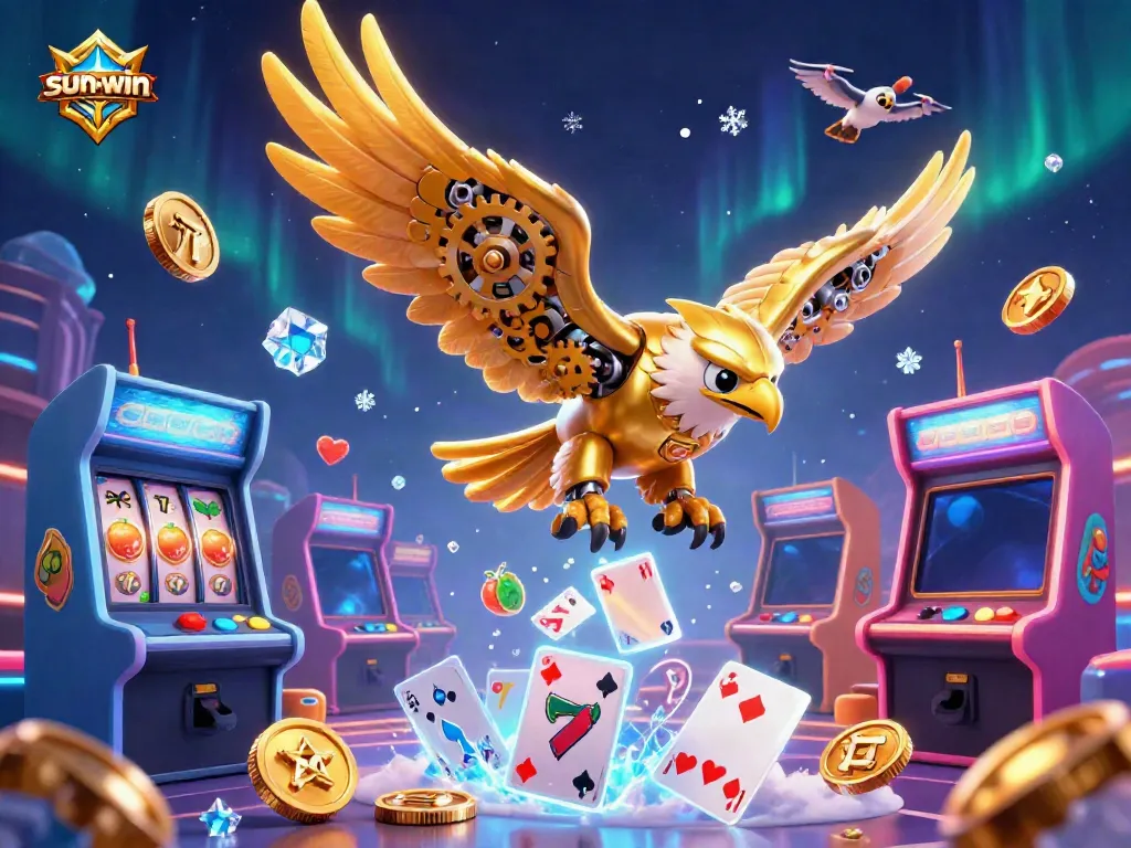 Engage with the thrilling world of sun-win through a vibrant illustration capturing casino excitement.