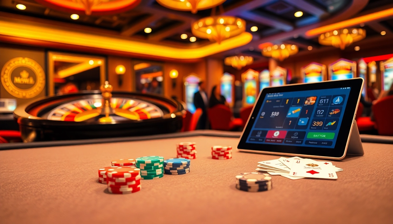 Experience the thrill of winning at https://may88.work/ with vibrant casino visuals showcasing poker and roulette.