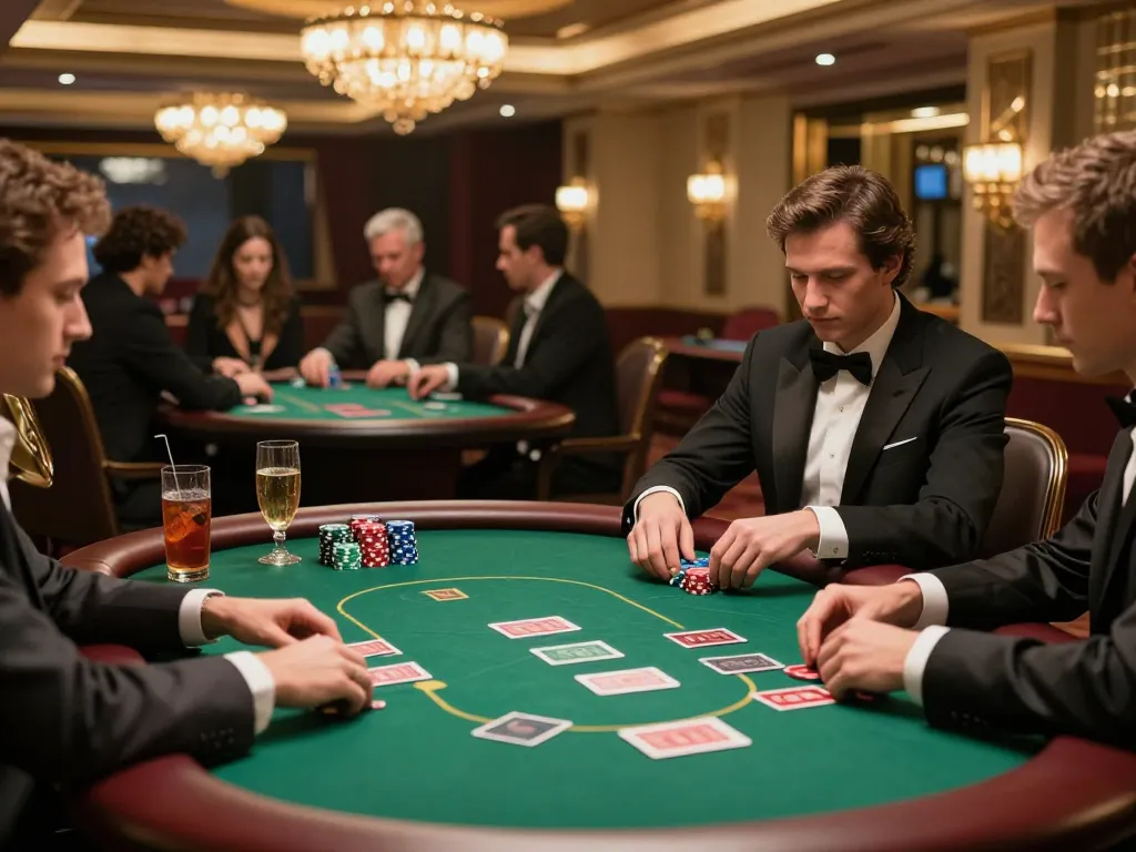 Engaging in strategic gameplay at aa888 VIP poker table in luxurious casino environment.