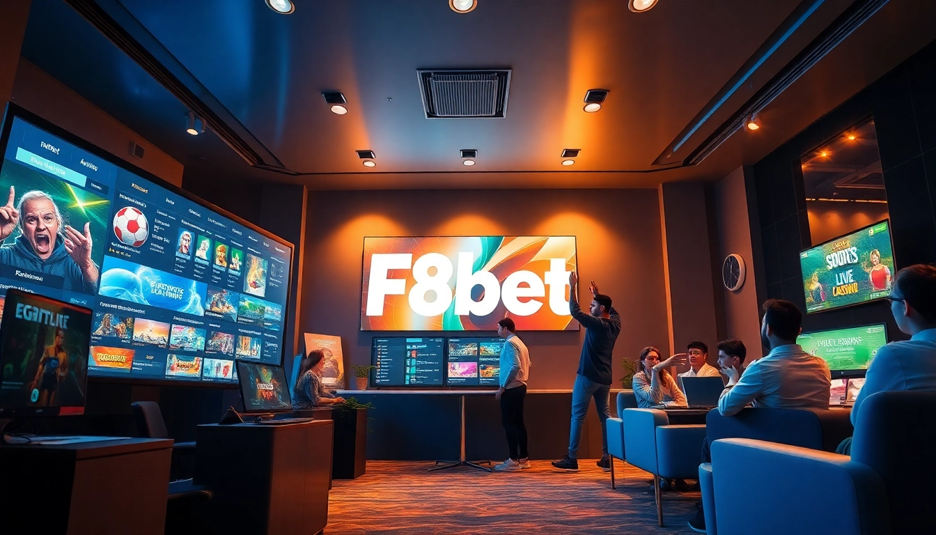 F8bet online betting platform interface showcasing diverse games in an inviting atmosphere.