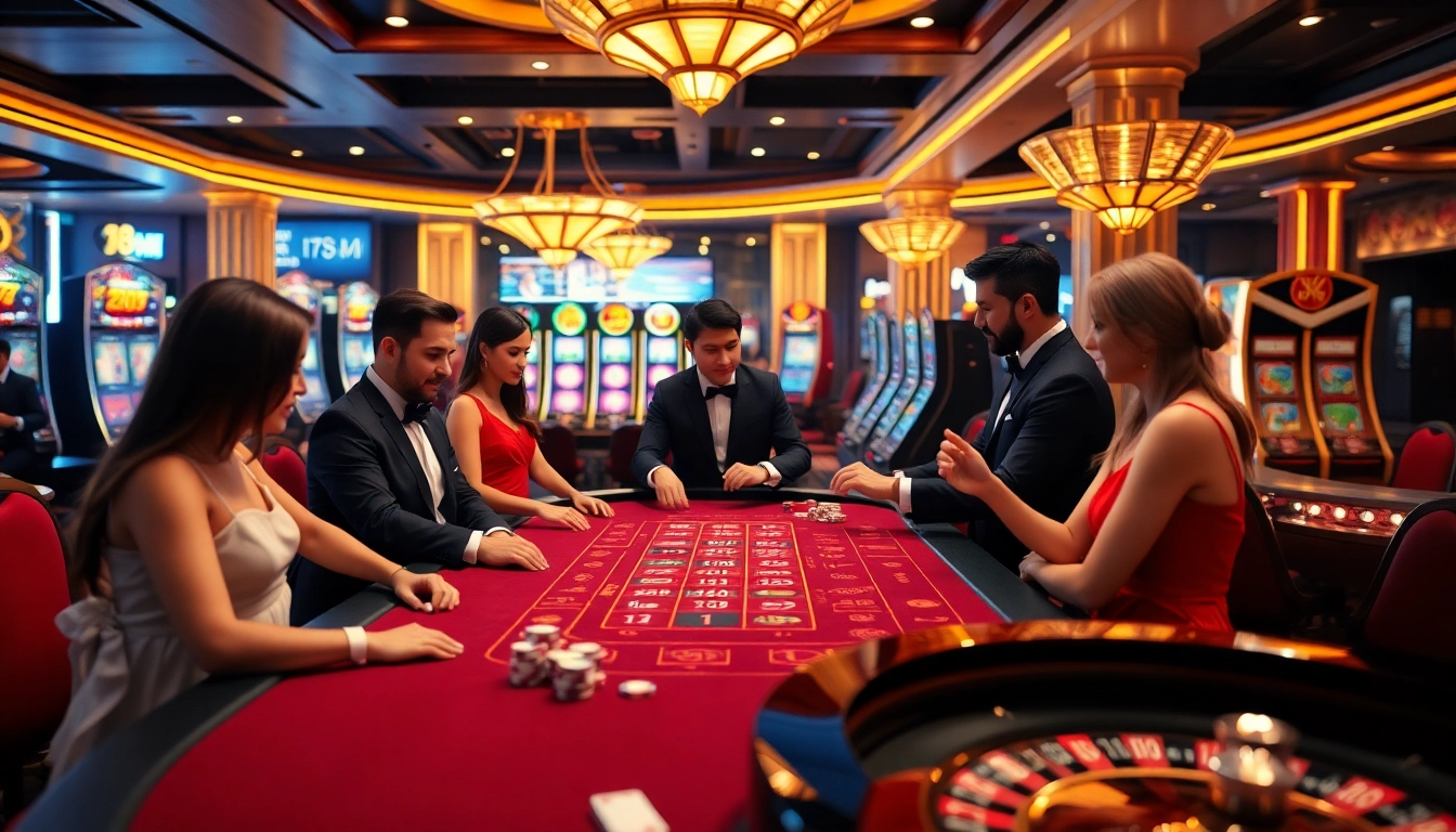 Players celebrating wins at an exciting casino table in 98WINS CO COM, highlighting a vibrant gaming atmosphere.