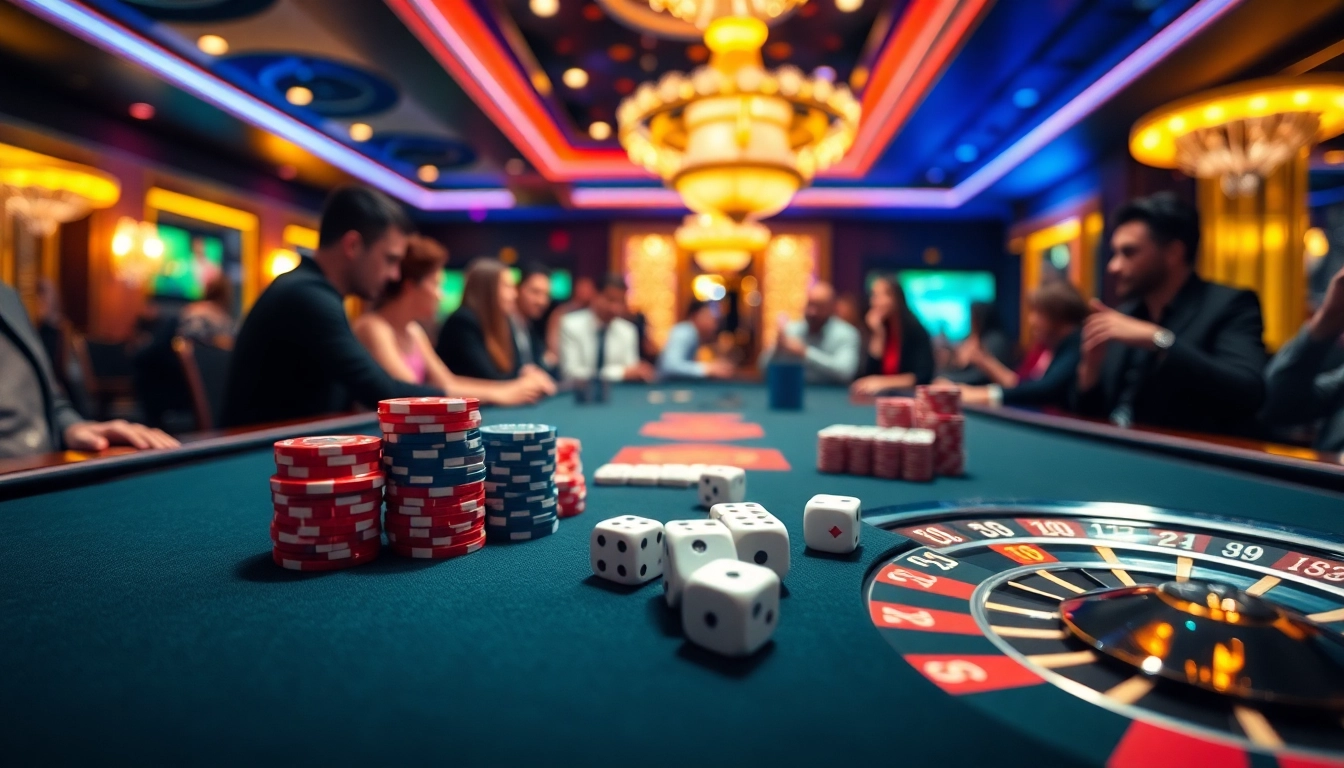 S8 themed casino table with vibrant poker chips and an exciting atmosphere