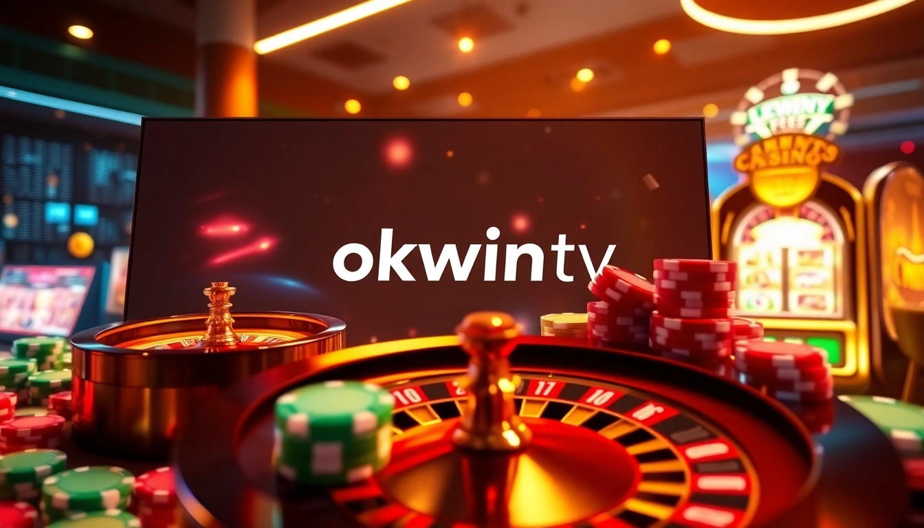 Experience the excitement of betting on okwintv with engaging casino visuals and vibrant gaming elements.