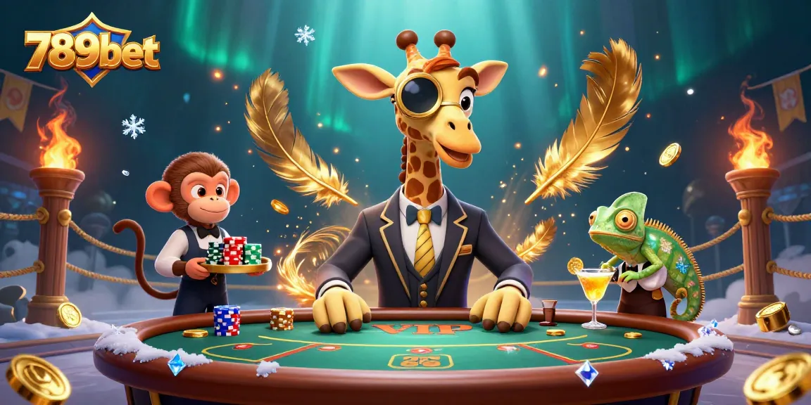 Engage with vibrant casino action at 789bet featuring a high-roller giraffe and playful characters.