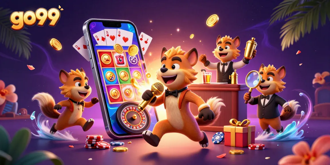 Experience go99 excitement with animated hyenas in a vibrant casino setting.