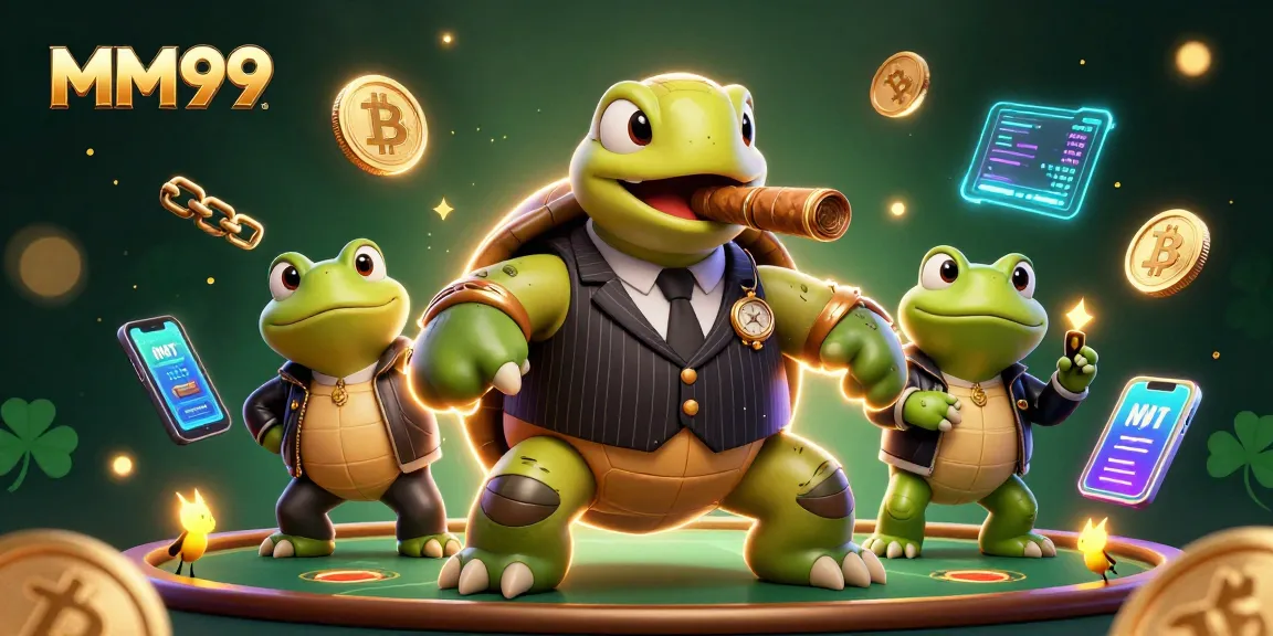 Experience thrilling gameplay at MM99 with vibrant casino characters immersed in crypto elements.